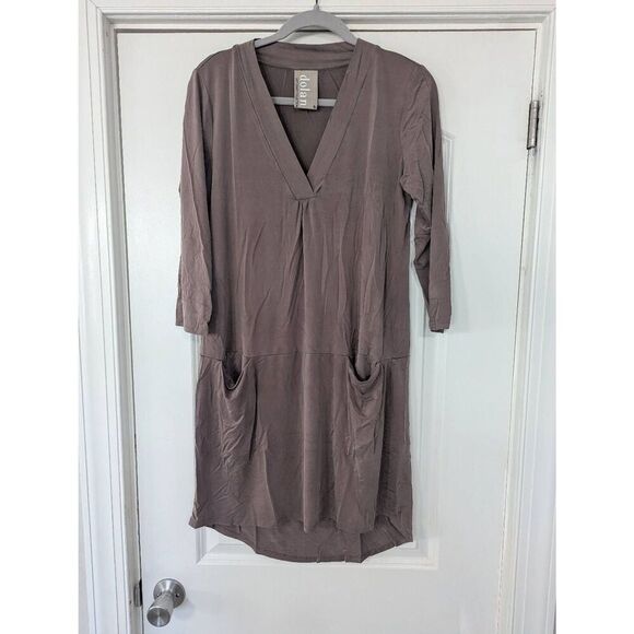 Anthropologie Dolan Tegan Tunic Dress‎ women's size medium taupe slinky - Picture 2 of 7